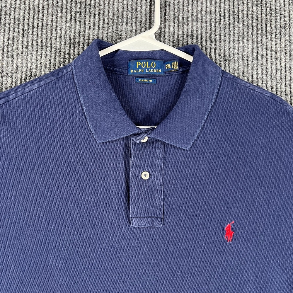 Polo Ralph Lauren Shirt Mens 2XL XXL Blue Long Sleeve Classic Fit Comfort Casual